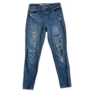 Hippie Laundry Jeans Mid Rise Skinny Size 11 Stretch Distress‎ Destroy Junior